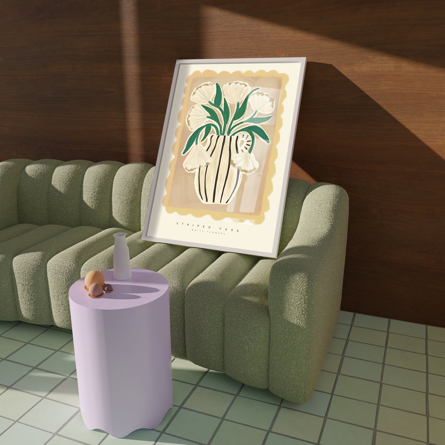 Neutral Floral Vase | Unframed