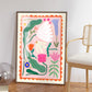 In Bloom, Hand Drawn Abstract Flower Drawing, Floral Art Print, Maximalist Art Print, Colourful Home Decor, Pink Home Decor, Floral Home Art