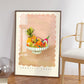 Tropical Fruit Bowl, Hand Drawn Fruit Bowl Drawing, Fruit Art Print, Maximalist Art Print, Colourful Home Decor, modern Home Decor, scandi,