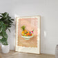 Tropical Fruit Bowl, Hand Drawn Fruit Bowl Drawing, Fruit Art Print, Maximalist Art Print, Colourful Home Decor, modern Home Decor, scandi,