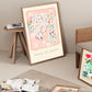 Dove of Peace / bird floral Art / Nursery / Kids Room / Print / Affirmation / Pretty / kids / Flowers / Colour Pop / Bright / Peace Dove