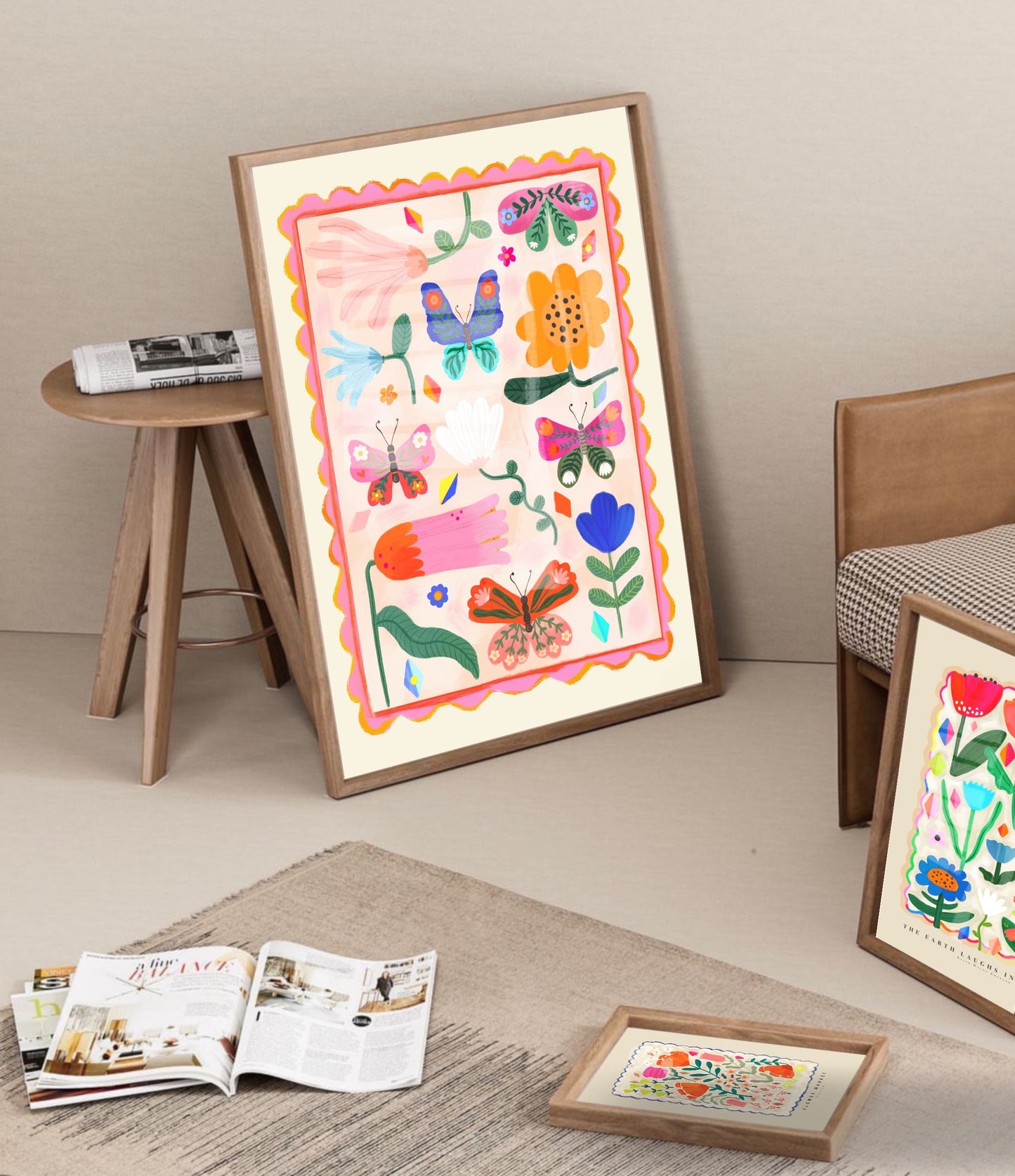 Butterflies and Flowers | Unframed