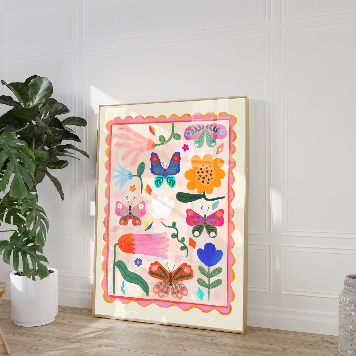 Butterflies and Flowers | Unframed