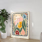 Flower Market Janskerkhof, Hand Drawn Abstract Flower Drawing, Floral Art Print, Maximalist Art , Colourful Home Decor, Home, Floral Art