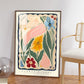 Flower Market Janskerkhof, Hand Drawn Abstract Flower Drawing, Floral Art Print, Maximalist Art , Colourful Home Decor, Home, Floral Art