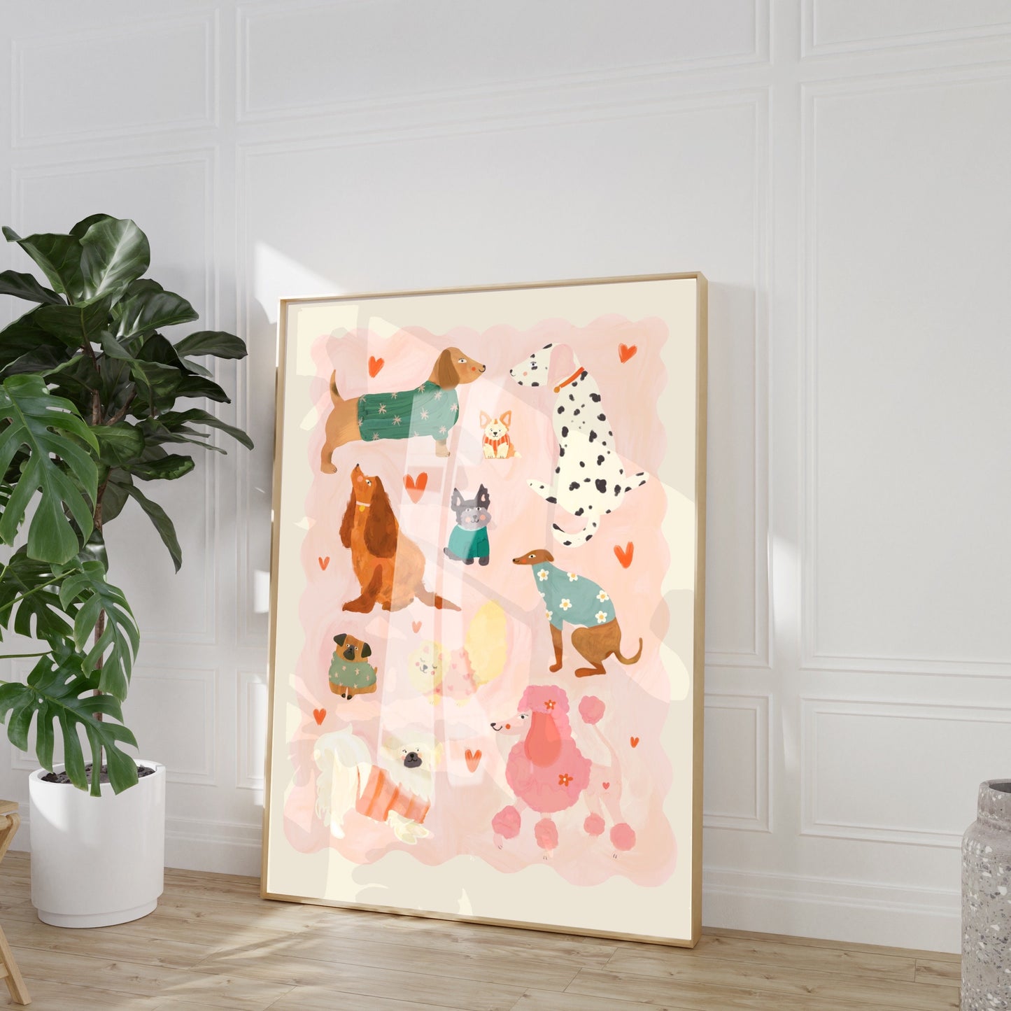 Puppy Love Pink | Unframed