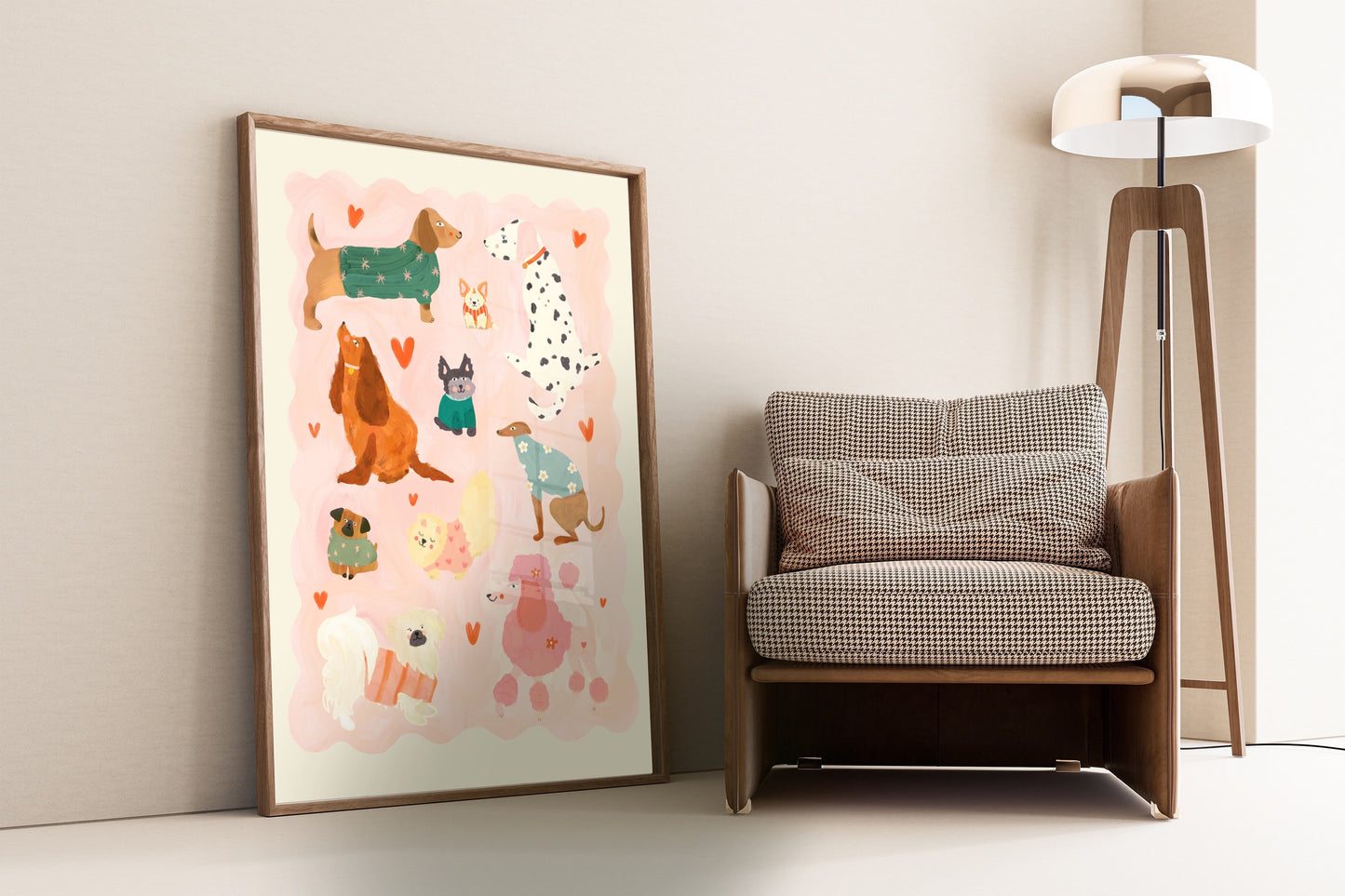Puppy Love Pink | Unframed