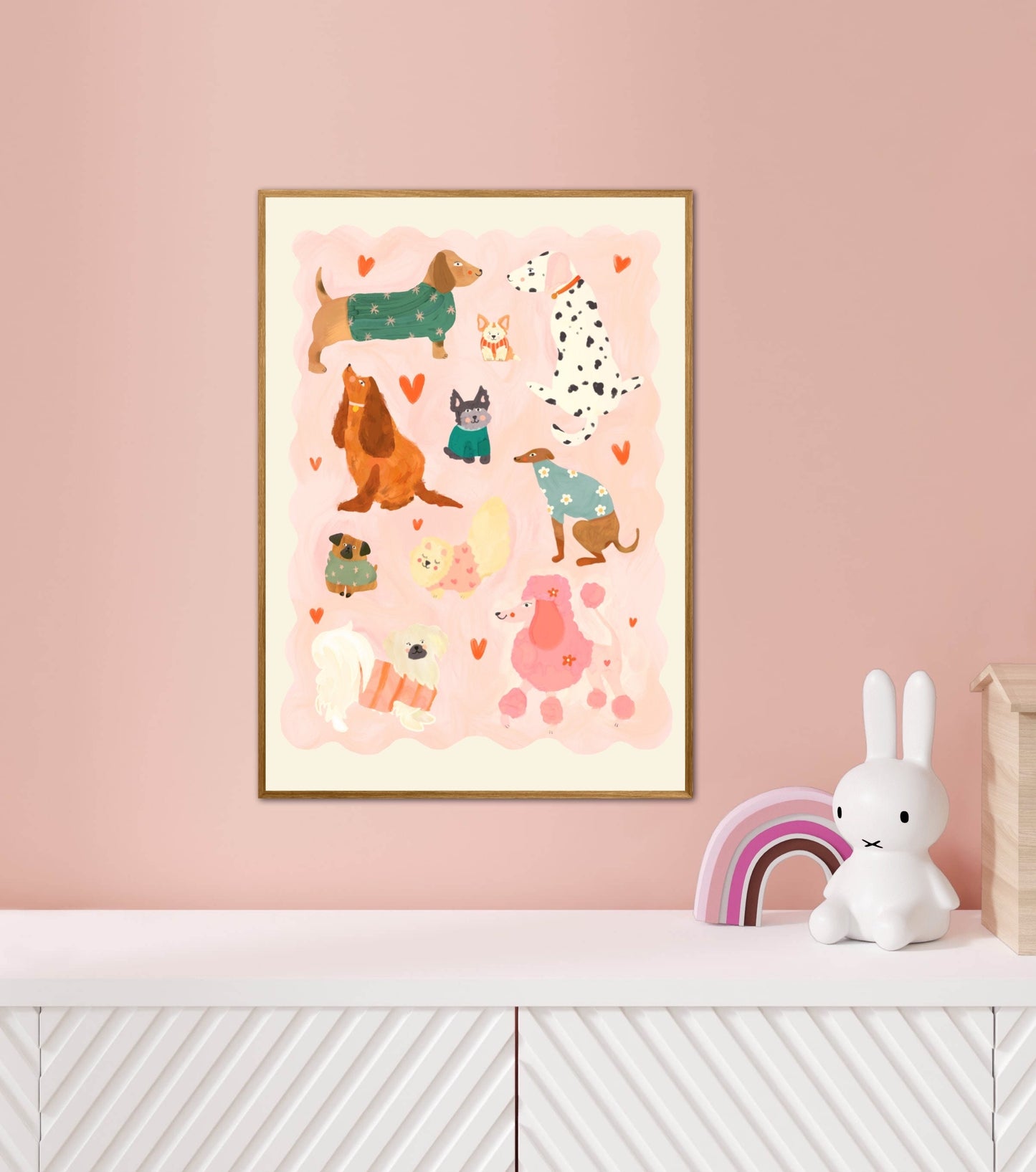 Puppy Love Pink | Unframed