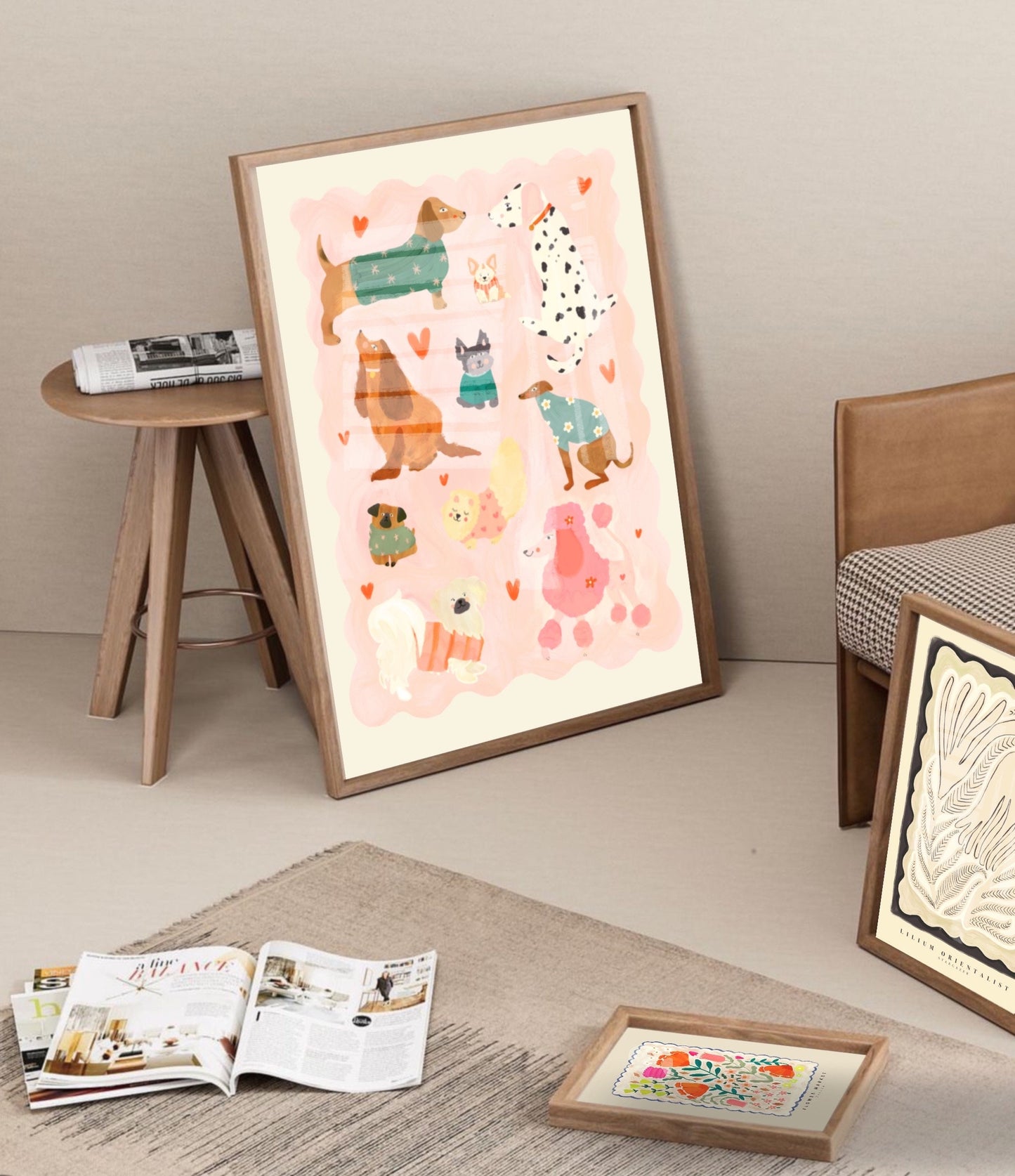 Puppy Love Pink | Unframed