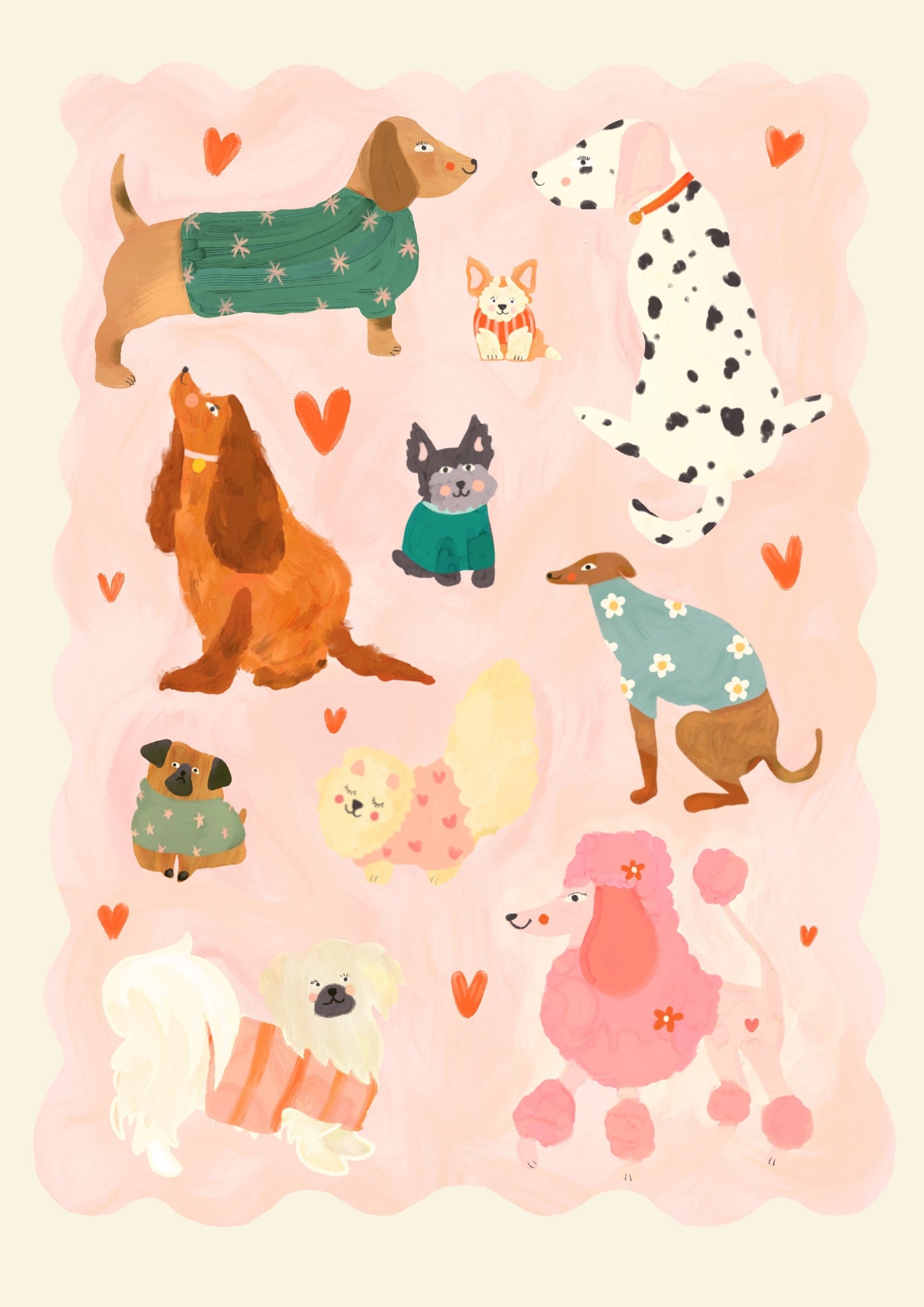 Puppy Love Pink | Unframed