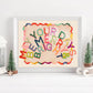 Merry & Bright, Hand Drawn Christmas Drawing, Christmas Print, Christmas Home Decor , Xmas Art Print, Xmas Home, Kids Christmas Art Print,