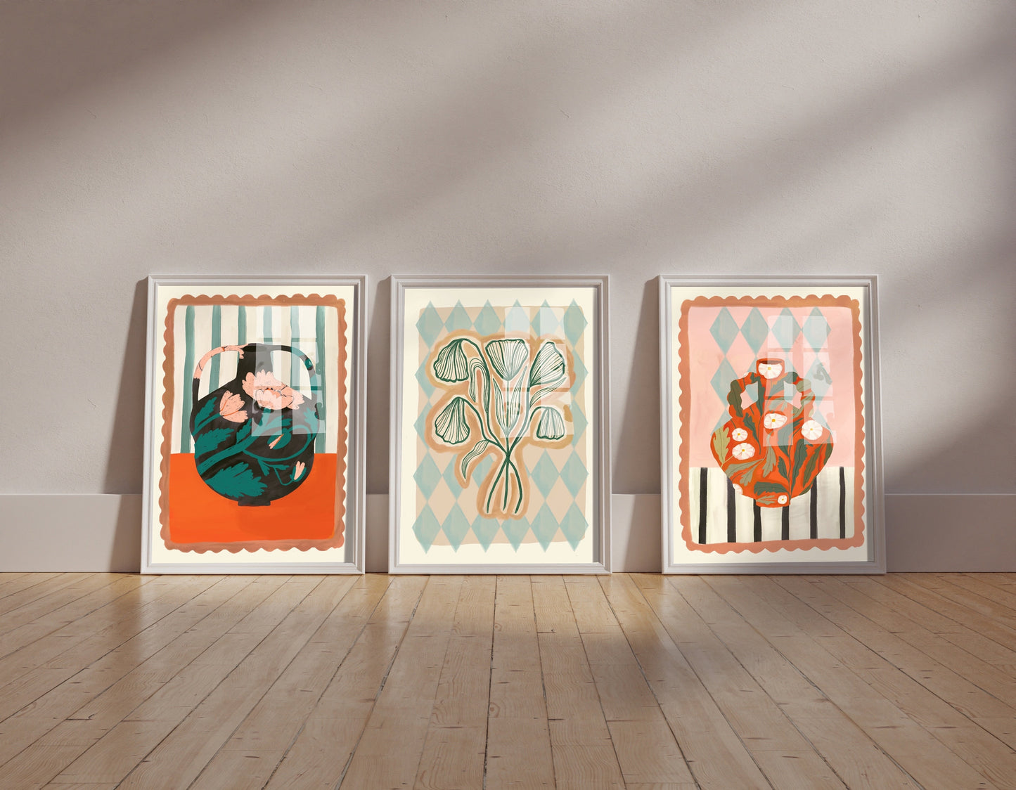 Black Floral Vase | Unframed