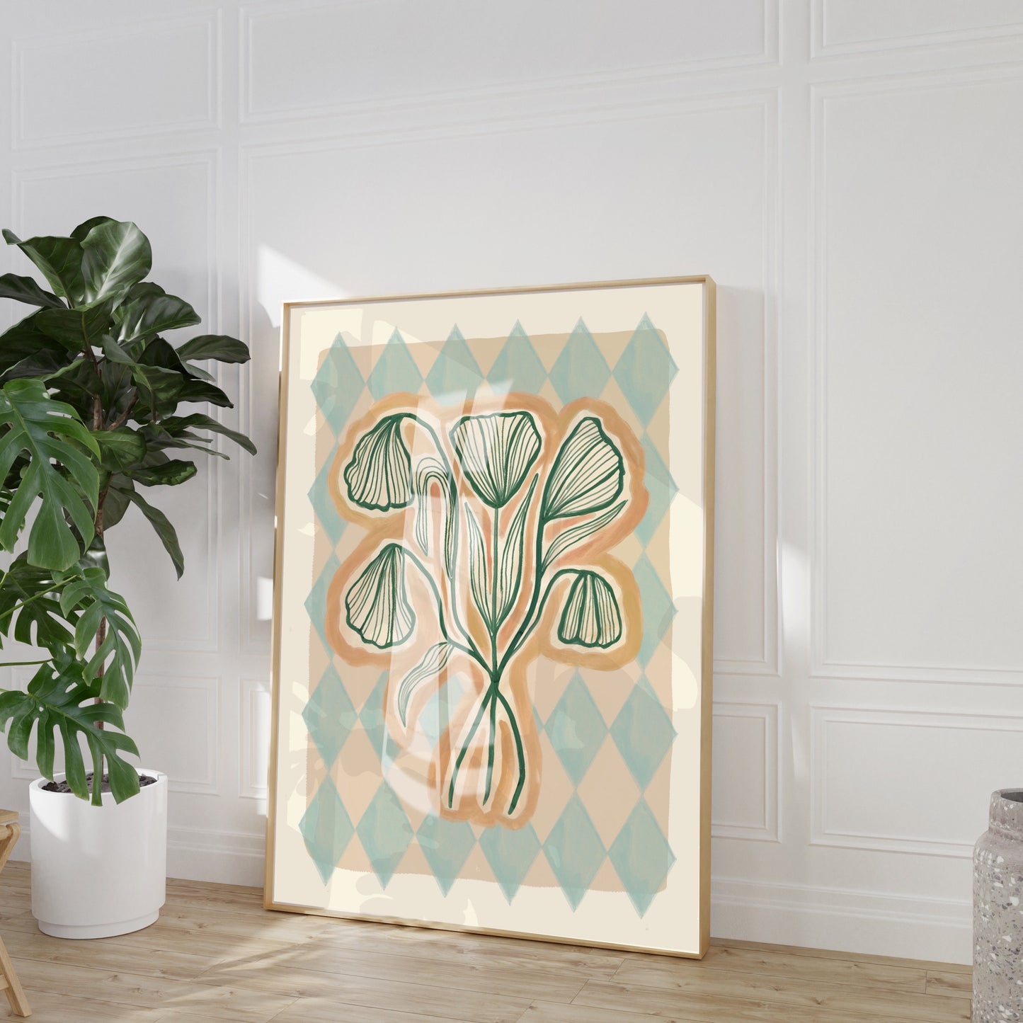 Line Drawing Bouquet | Unframed