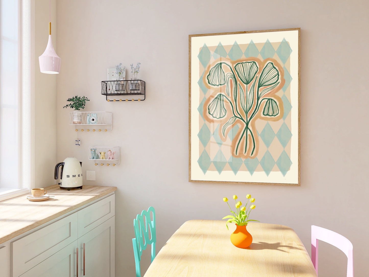 Line Drawing Bouquet | Unframed