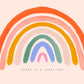 Happy Raimbow, Rainbow Art, Kids Art Prints, Kids Art Print, Colourful Rainbow Poster, Inspirational Kids,, A4, A3 Kids Wall Art,