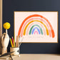 Happy Raimbow, Rainbow Art, Kids Art Prints, Kids Art Print, Colourful Rainbow Poster, Inspirational Kids,, A4, A3 Kids Wall Art,