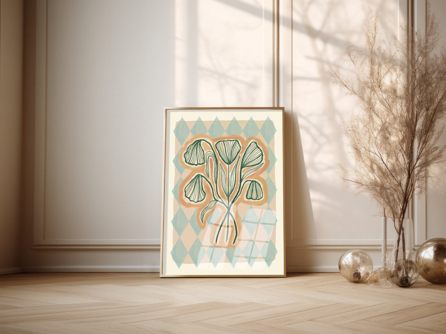 Line Drawing Bouquet | Unframed