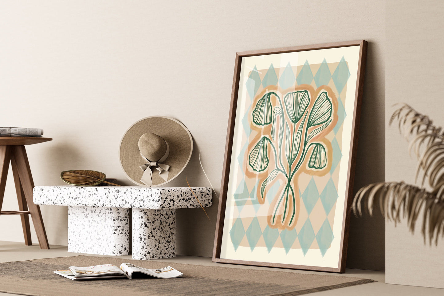 Line Drawing Bouquet | Unframed