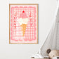 Sunny Ice Cream Print, Kids Ice Cream Room, Kids Art Prints, Fun Art Print, Colourful Rainbow Poster, A5, A4, A3 Kids Wall Art,