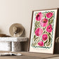 Summer Peony, Colourful Quirky Handrawn Art, Peonies, Colourful Art, Bright Colourful Art Print, Modern Art Print, Gallery Wall, Bathroom,