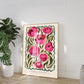 Summer Peony, Colourful Quirky Handrawn Art, Peonies, Colourful Art, Bright Colourful Art Print, Modern Art Print, Gallery Wall, Bathroom,