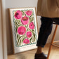 Summer Peony, Colourful Quirky Handrawn Art, Peonies, Colourful Art, Bright Colourful Art Print, Modern Art Print, Gallery Wall, Bathroom,