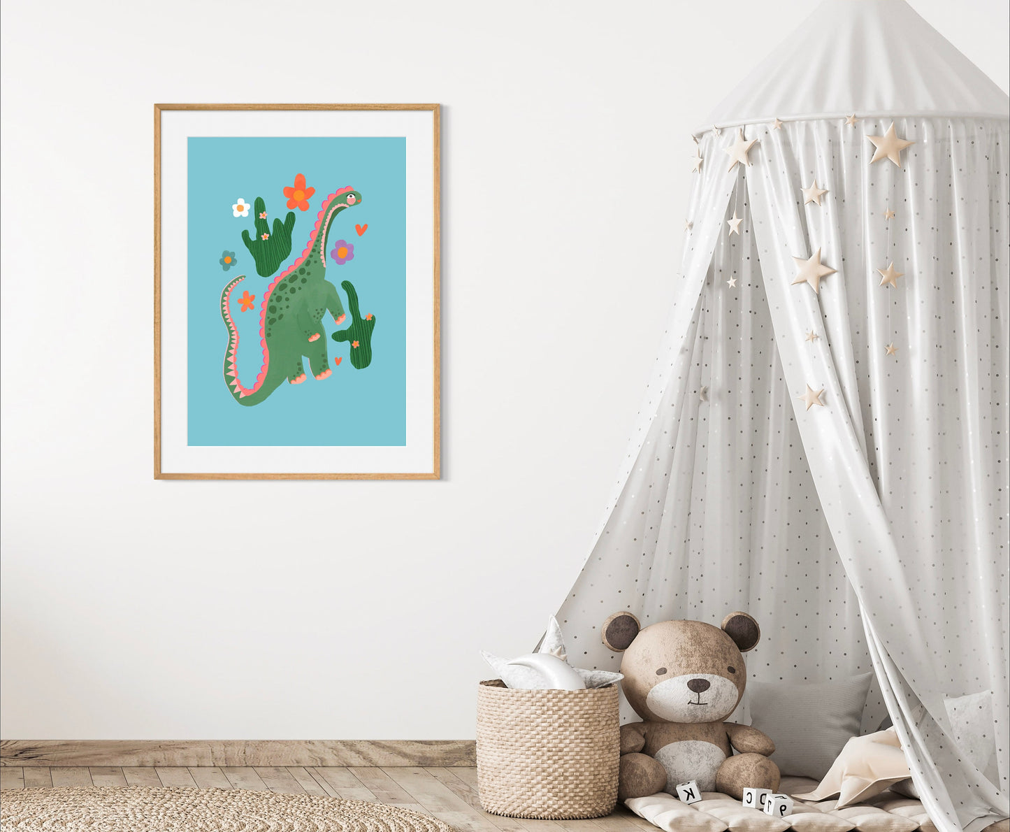 Cute Dino, blue Dinosaur Print, Dino, Nursery Art, Kids Room, Art, Childrens Dinosaur art print, kids room, raimbow, colourful art, bright