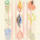 Beach Combing, Hand Drawn Abstract shell Drawing, shell Art Print, Maximalist Art , Colourful Home Decor, Pink Home, Bathroom Art