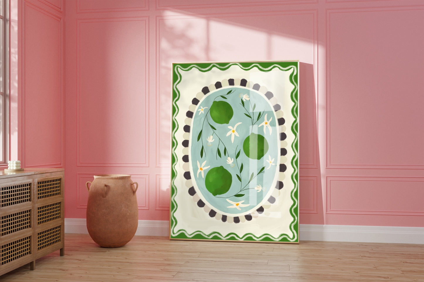 Lime With Border | Unframed