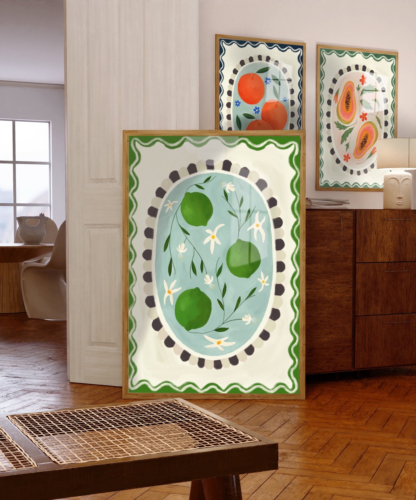 Lime With Border | Unframed