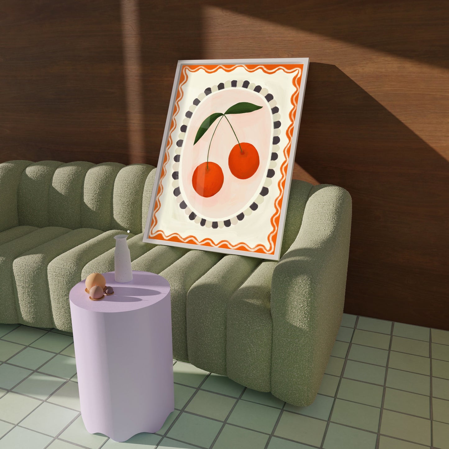 Cherry with Border | Unframed