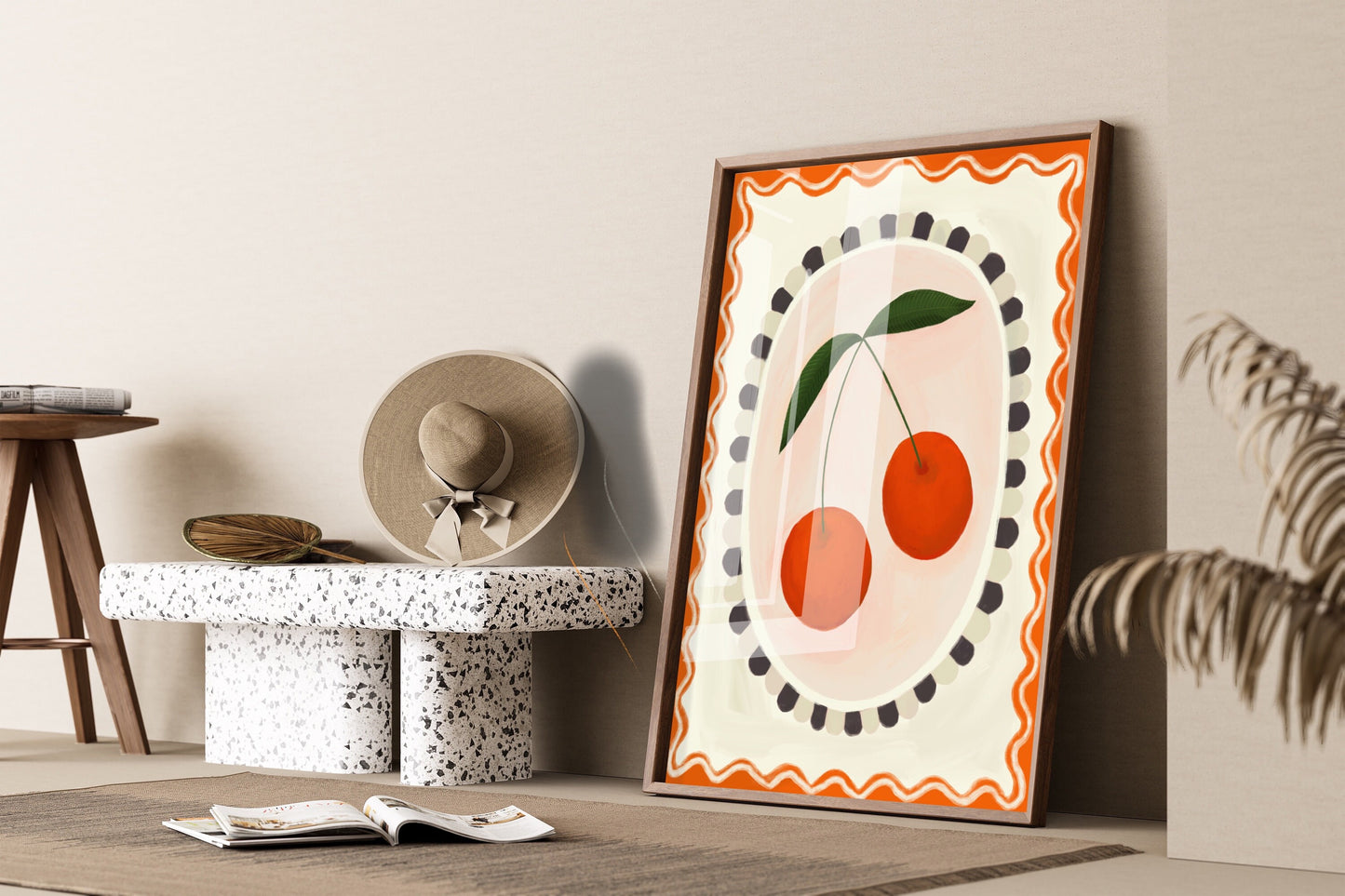 Cherry with Border | Unframed