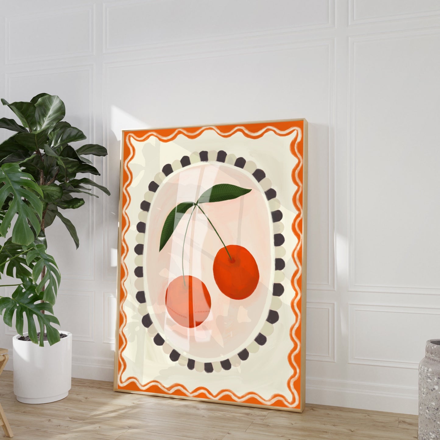 Cherry with Border | Unframed