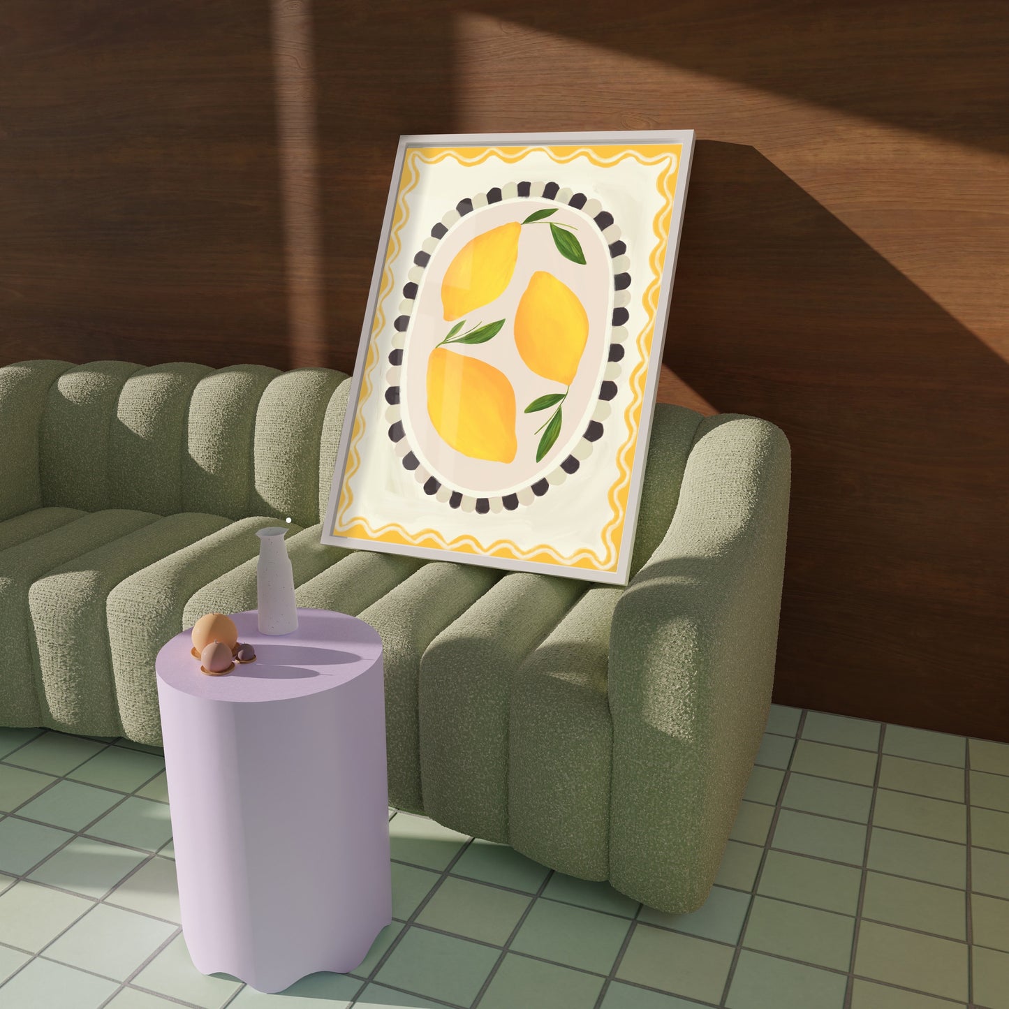 Lemon With Border | Unframed