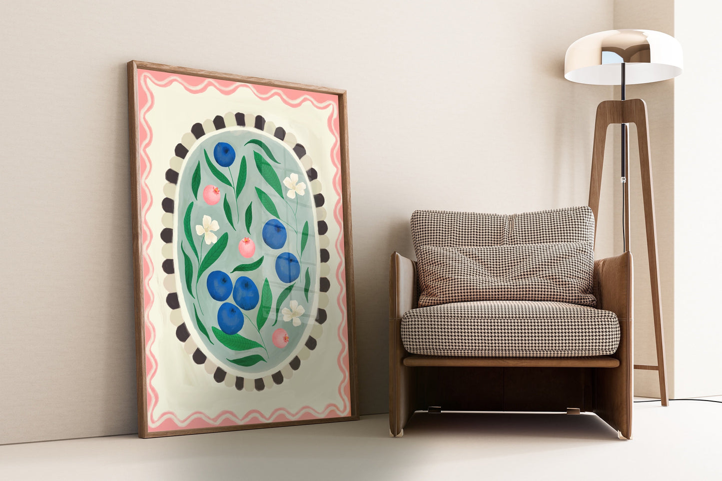 Blueberry With Border | Unframed