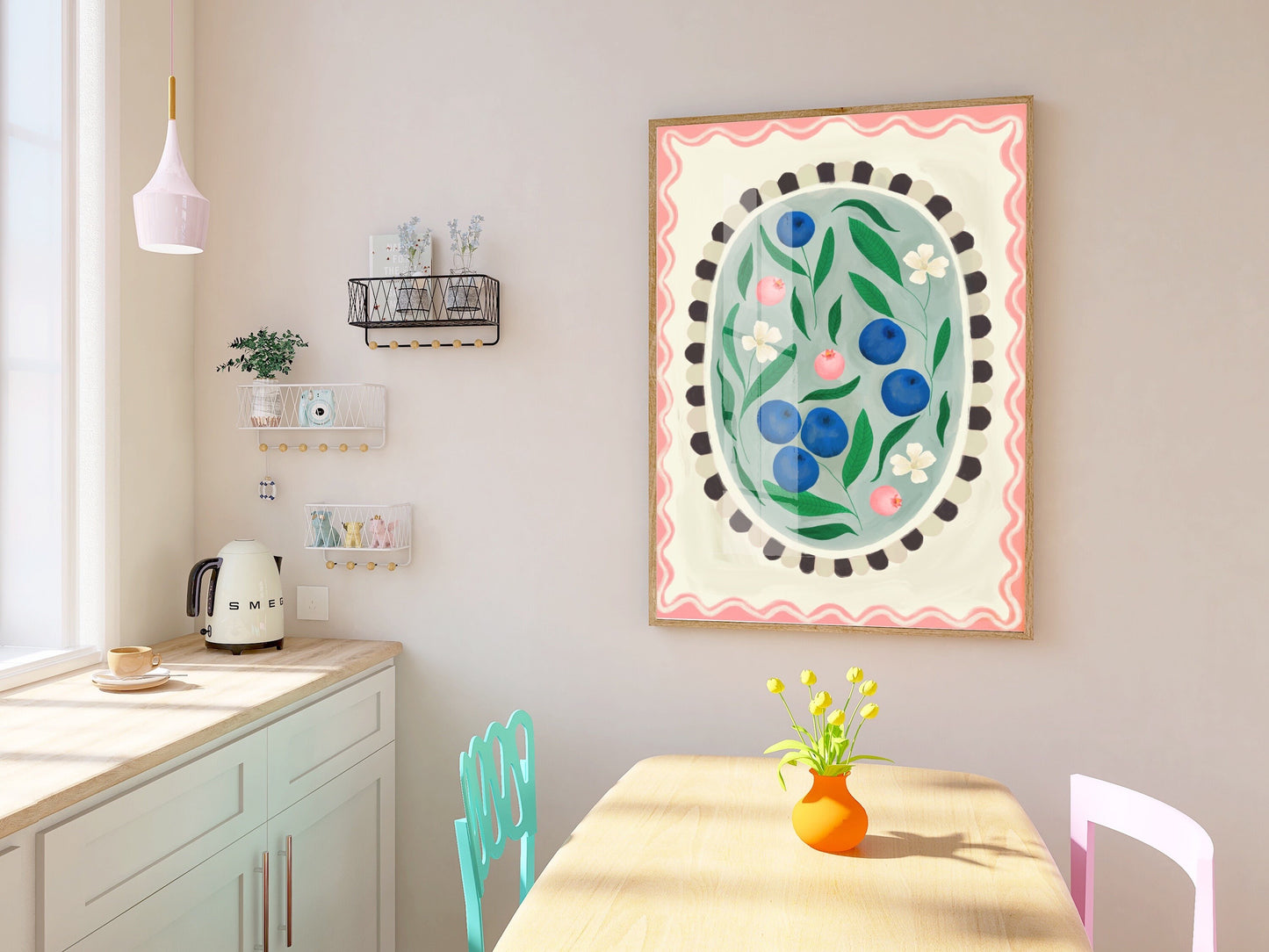 Blueberry With Border | Unframed