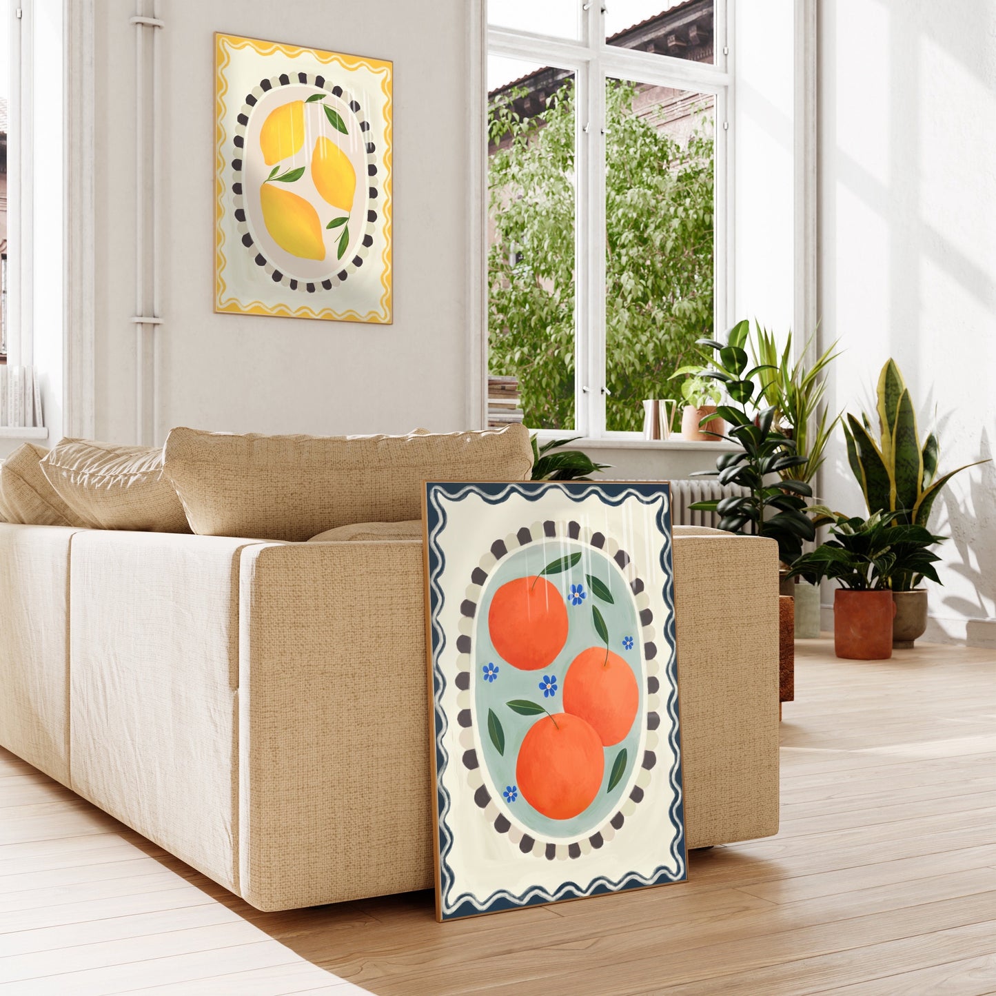Orange With Border | Unframed