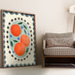 Orange with border, Hand Drawn Orange Print, Fruit Art Print, Maximalist Art Print, Colourful Home Decor, Pink Home Decor, Print