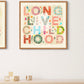 Chilhood Print, Playroom Art, Kids Art Prints, Gallery Art Print, Cute Kids Art, Playroom, Kids Wall Art, Kids, Gifts for Kids, Play Room,