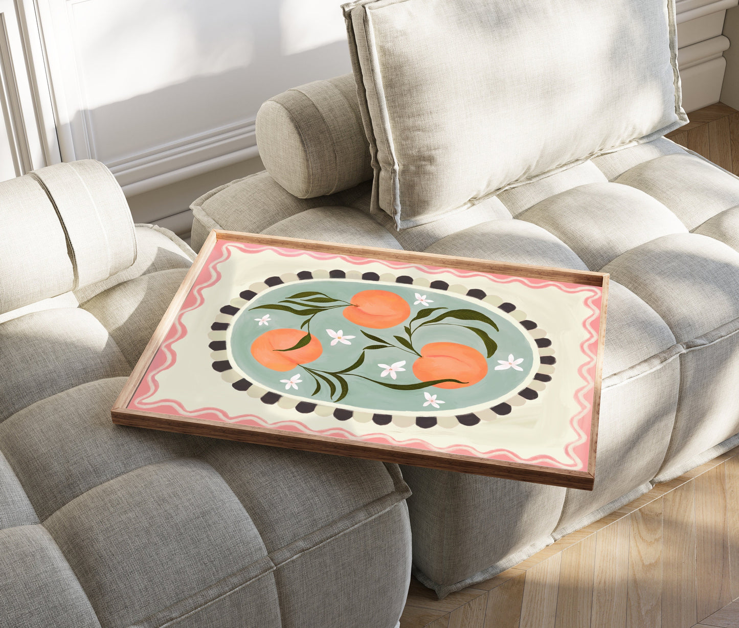 Peach With Border | Unframed