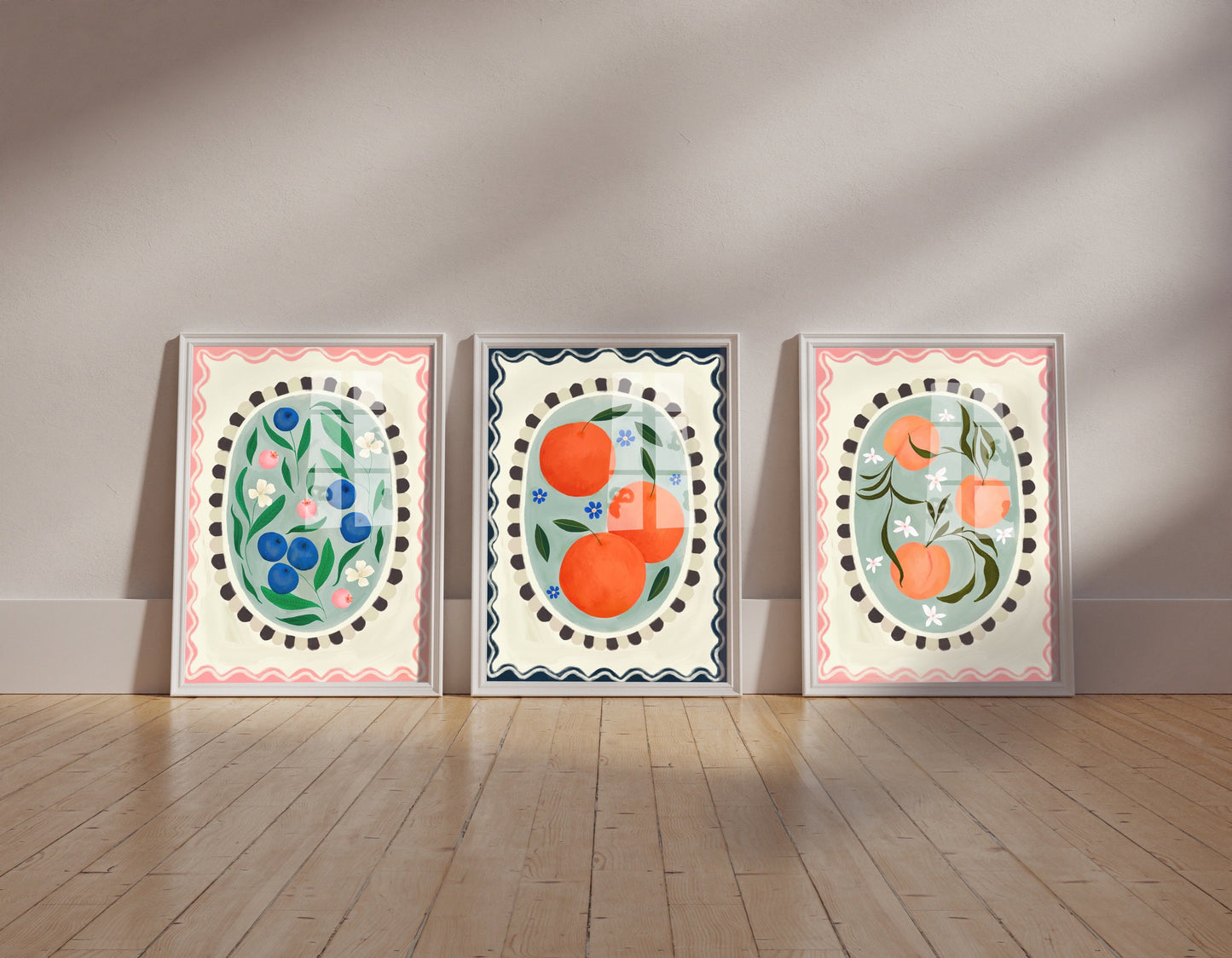 Peach With Border | Unframed