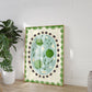 Lime with border, Hand Drawn Lime Print, Fruit Art Print, Maximalist Art Print, Colourful Home Decor, Pink Home Decor, Print