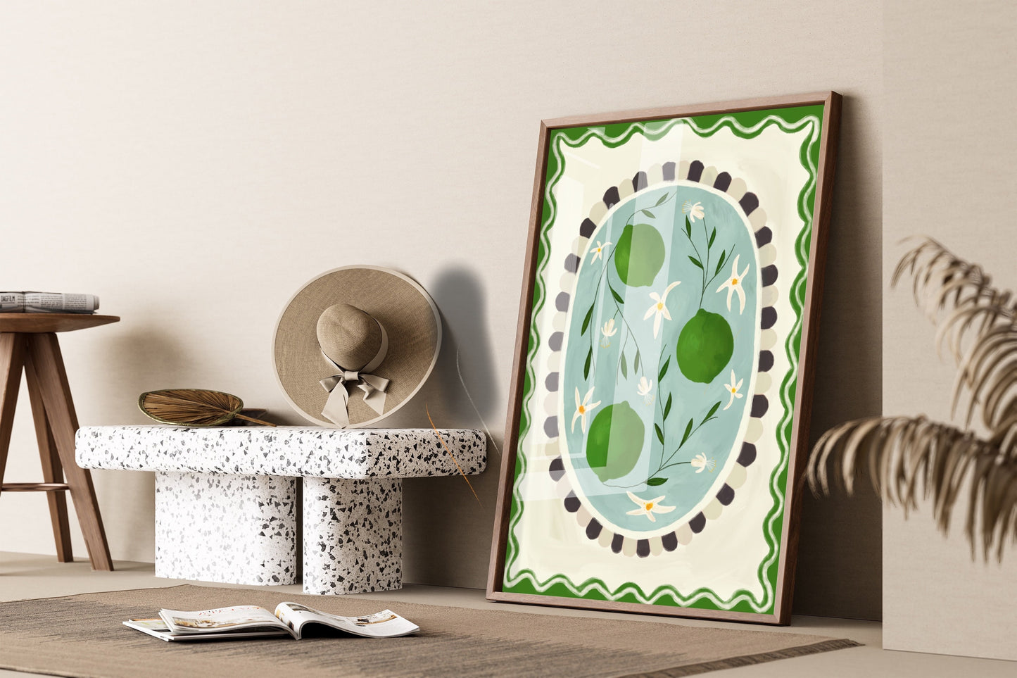 Lime With Border | Unframed