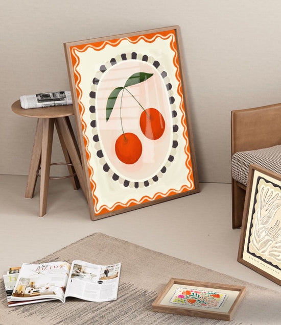 Cherry with Border | Unframed