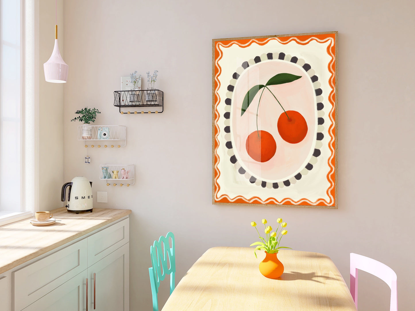 Cherry with Border | Unframed