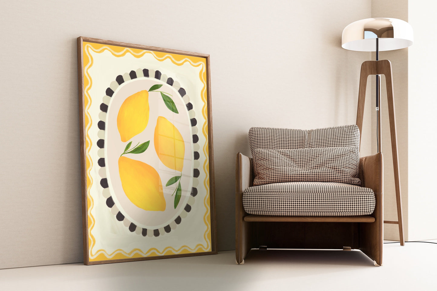 Lemon With Border | Unframed