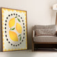 Lemon with border, Hand Drawn Lemon Print, Fruit Art Print, Maximalist Art Print, Colourful Home Decor, Pink Home Decor, Print
