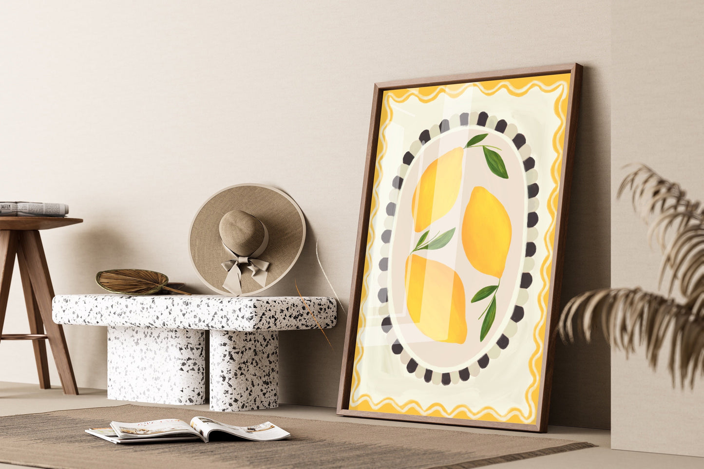 Lemon With Border | Unframed