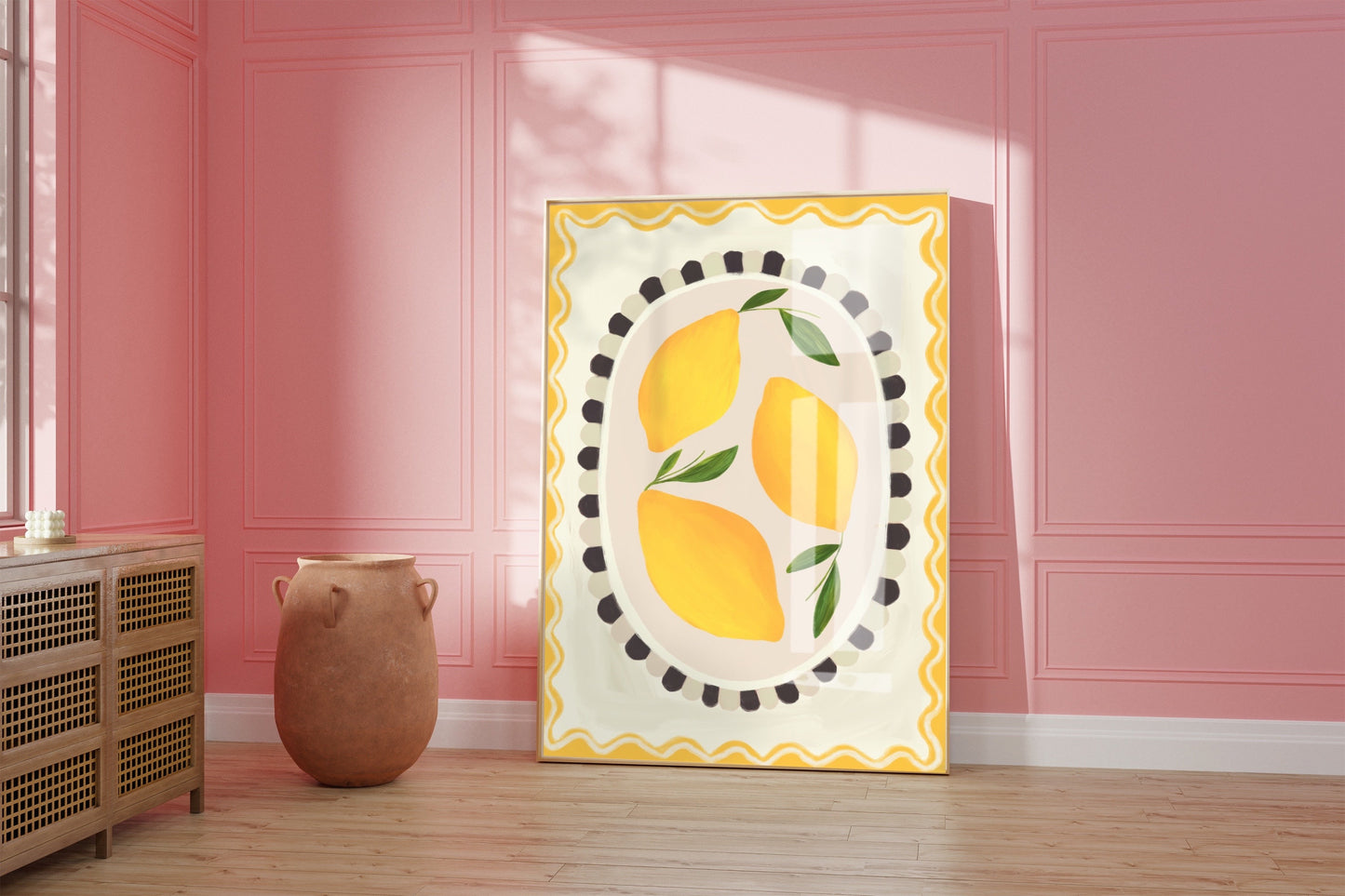 Lemon With Border | Unframed