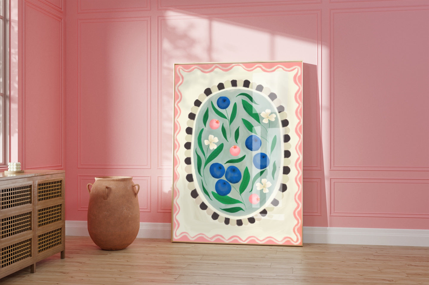 Blueberry With Border | Unframed
